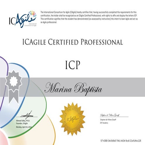 Marina Baptista - Agile Certificate