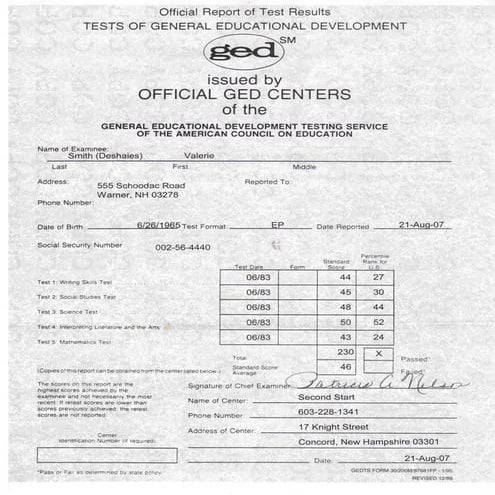 GED Transcript | PDF