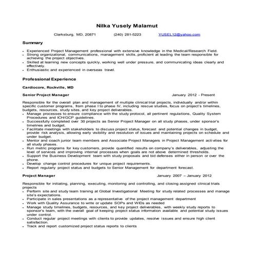 Nilka Yusely Malamut Resume - May