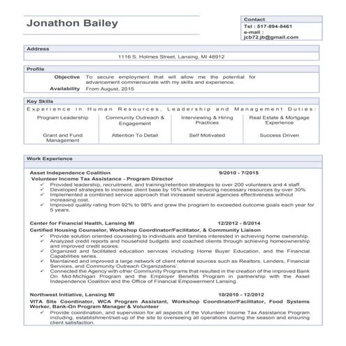 Bailey Resume Rev 8-2015