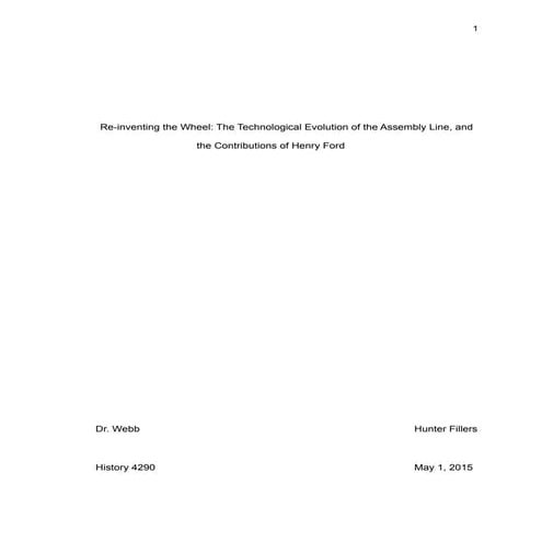 Assembly Line Research Paper