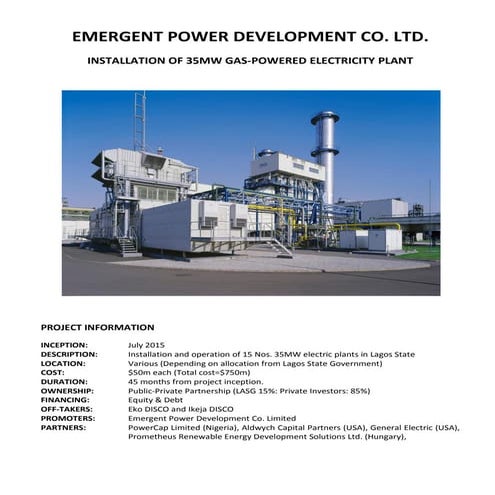 EMERGENT POWER DEVELOPMENT CO