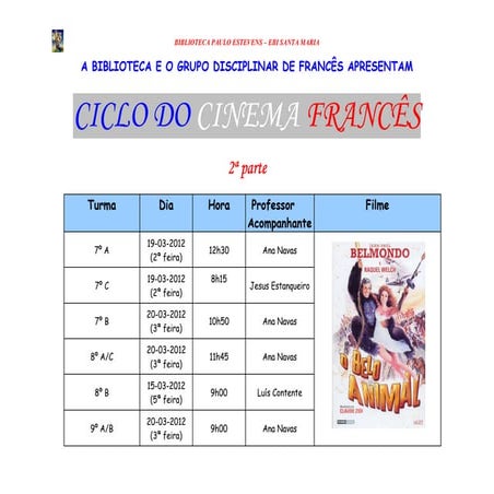 Ciclo do cinema francês -2ª parte