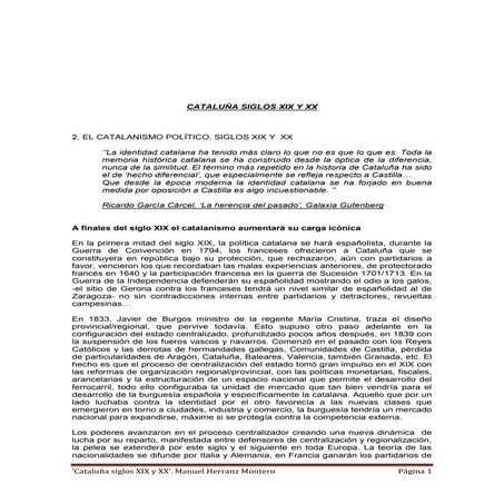 Cataluña siglos xix y xx