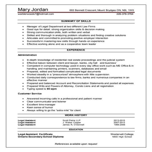 Mary's 2015 Resume | DOCX
