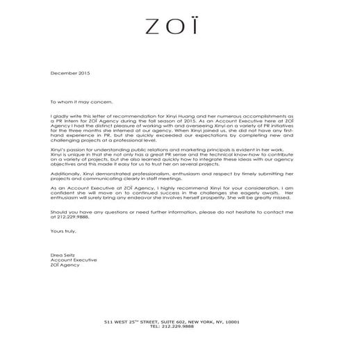 Xinyi Huang - ZOÏ - LOR