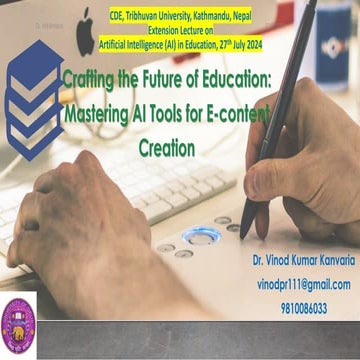 Crafting the Future of Education: Mastering AI Tools for E-content Creation, ...