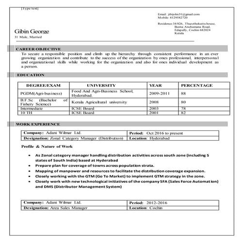 Gibin George Resume
