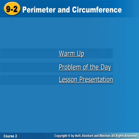 Perimeter and Circumference