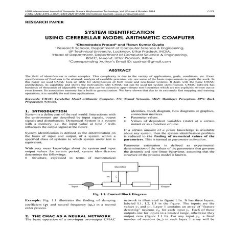 SYSTEM IDENTIFICATION USING CEREBELLAR MODEL ARITHMETIC COMPUTER