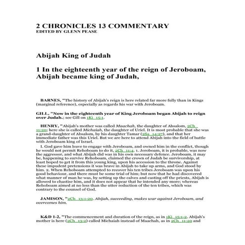 2 chronicles 13 commentary | PDF