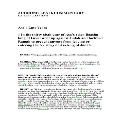 2 chronicles 16 commentary | PDF