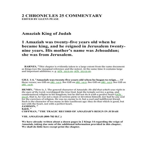2 chronicles 25 commentary | PDF