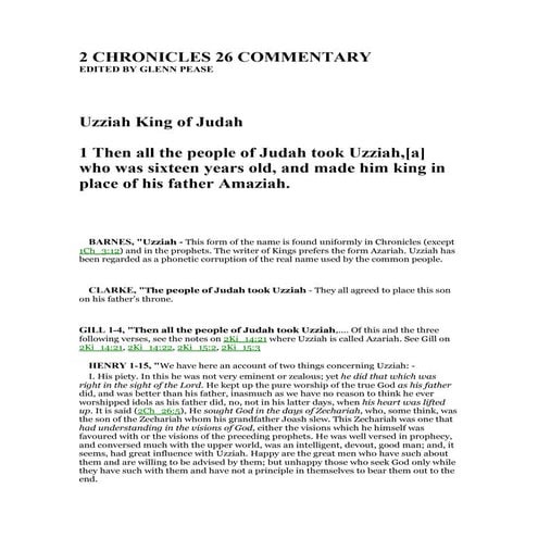 2 chronicles 26 commentary | PDF