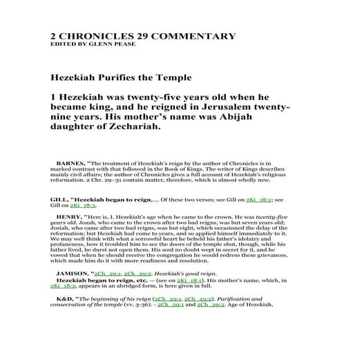 2 chronicles 29 commentary | PDF