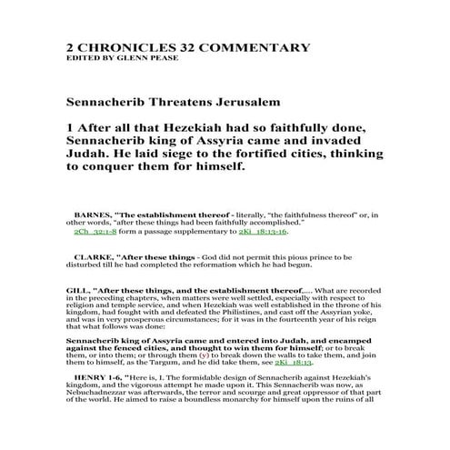 2 chronicles 32 commentary | PDF