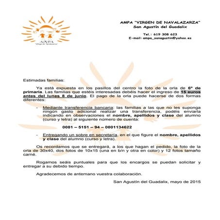 2ª circular foto orla 6º primaria 14 15