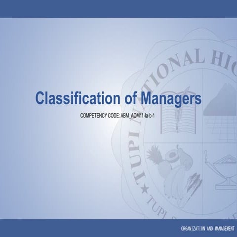 classification of managers
