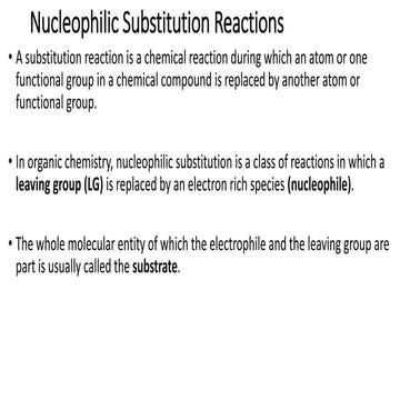 Nucleophilic Substitution chemical reaction