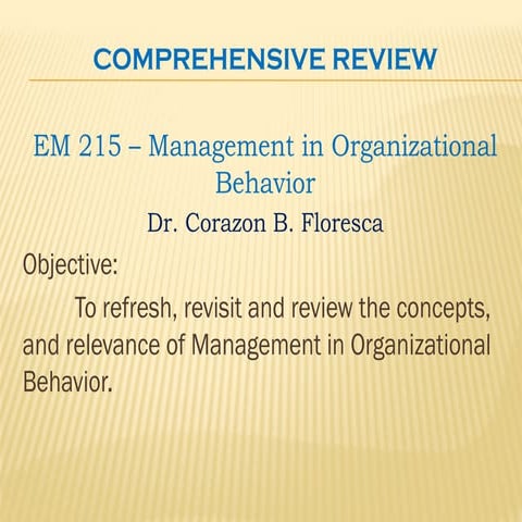 COMPRE REVIEW FOR Master of Arts in Education