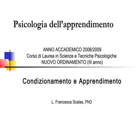  condizionamento e apprendimento
