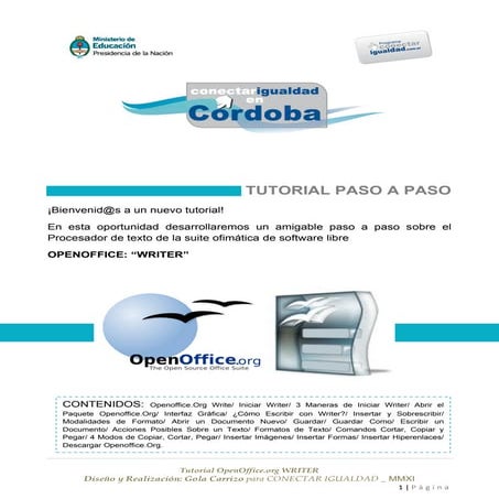 Tutorial open office writer | PPTX