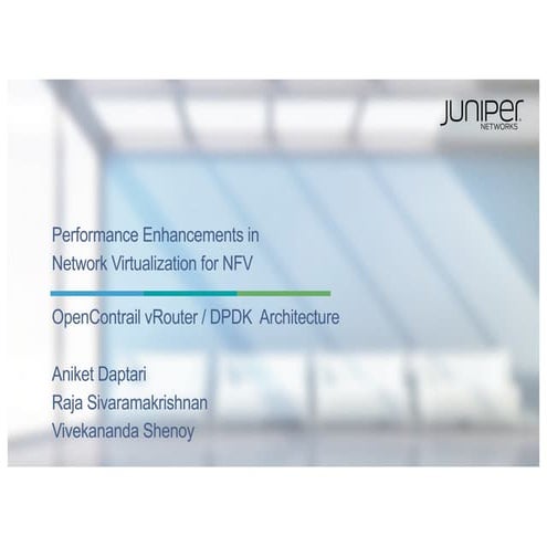 Different approaches to performance enhancements in network virtualization fo...