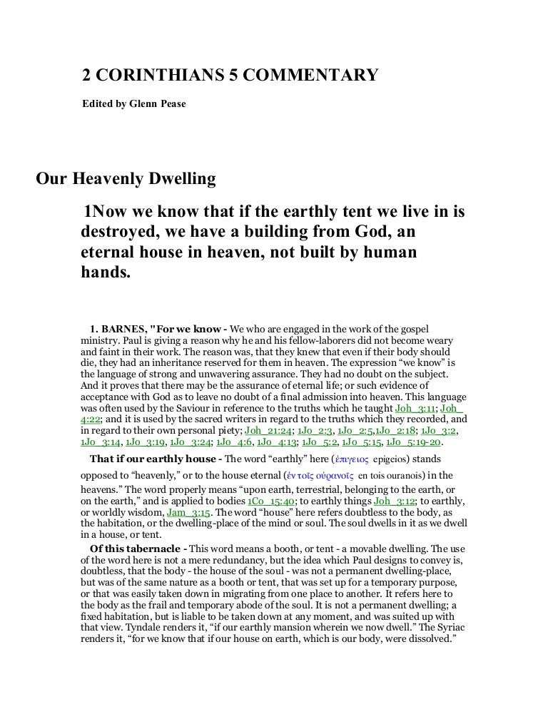 2 corinthians 5 commentary