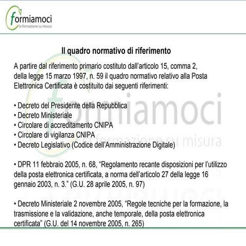 2 corso pec quadro normativo