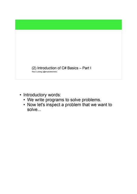 (2) c sharp introduction_basics_part_i