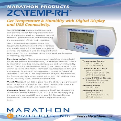 2C\TEMP-RH Multi-Use Data Logger | PDF