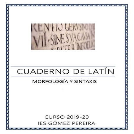 CUADERNO DE LATÍN 1º BACHILLERATO