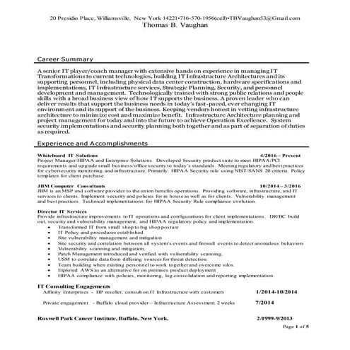 ThomasVaughan CV