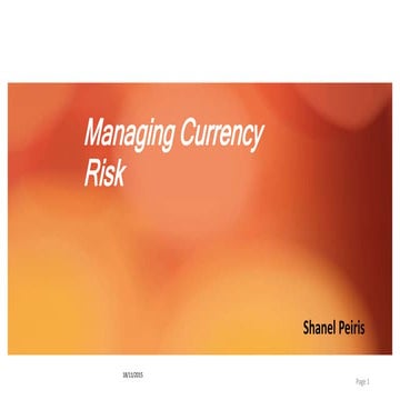 Managing Currency Risk