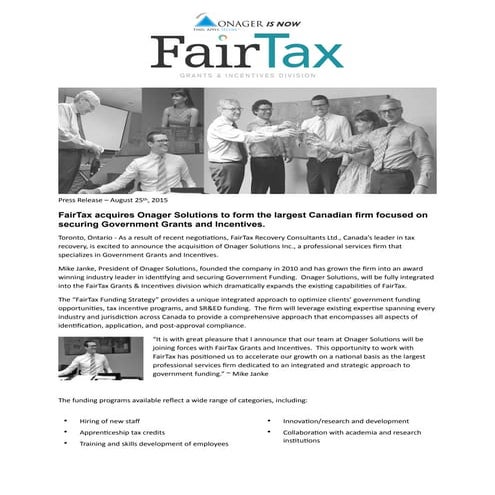 FAIRTAX-Press Release | PDF