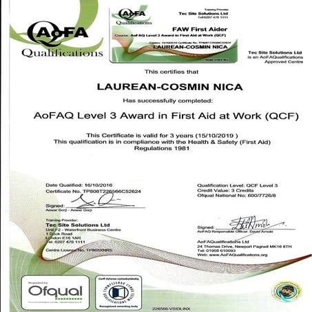 First Aid Level 3 with Card | PDF