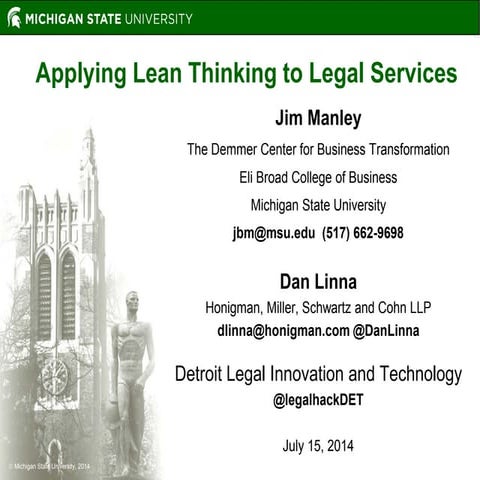 Applying Lean Thinking to Legal-Service Delivery - Lean Process Improvement a...