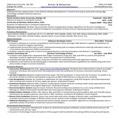 Vipul Kashyap Resume