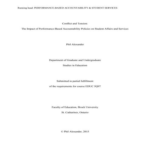 Accountability for Higher Education Institutions: Likely Future ...