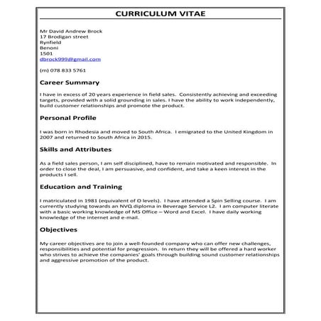 CV 2016 Word version | DOCX