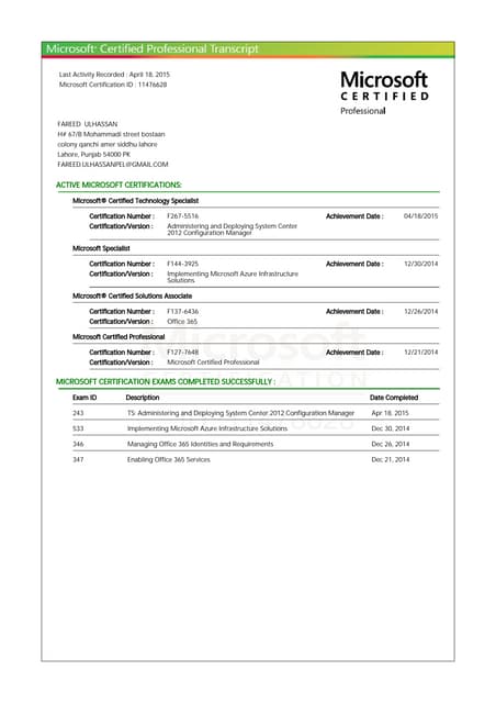 Microsoft Certified Professional Transcript.PDF