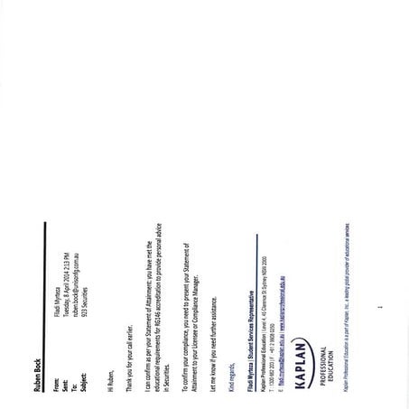 Ruben Bock RG146 certificate