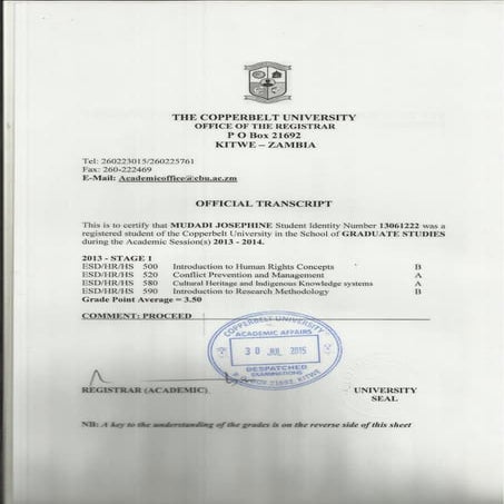 cbu transcript | PDF