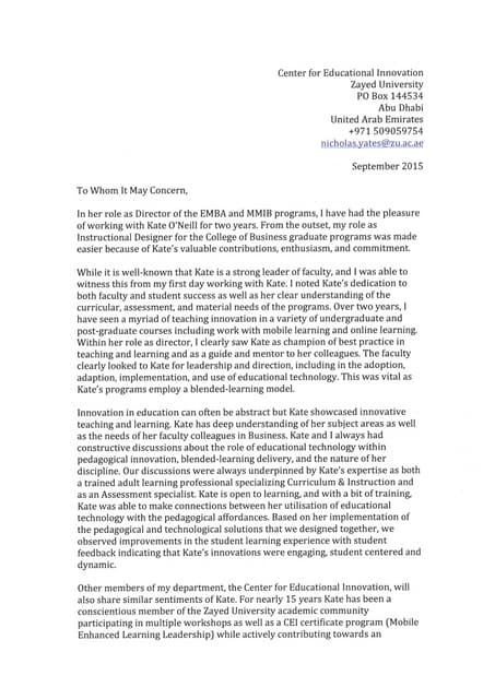 CCK Letter of Recommendation 1997 | PDF