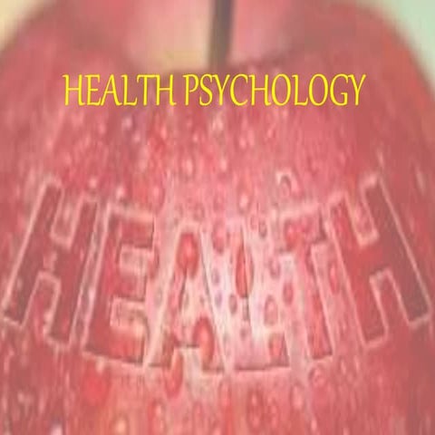 HEALTH PSYCHOLOGY