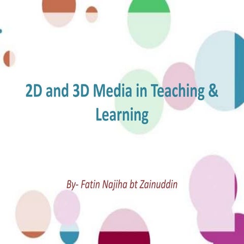 2D and 3D media in teaching and learning 