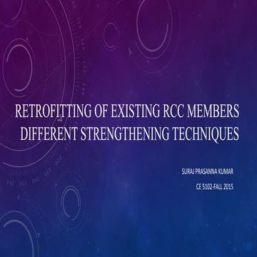 retrofitting of existing rcc members Different strengthening techniques