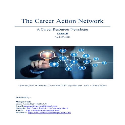 Career Action Network April 28 Vol. 38