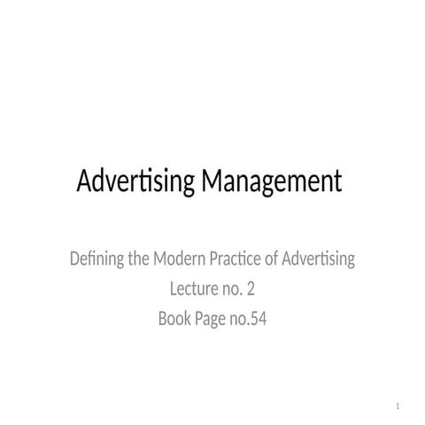 Advertisement Management Defining the Modern Practice of Advertising.pptx