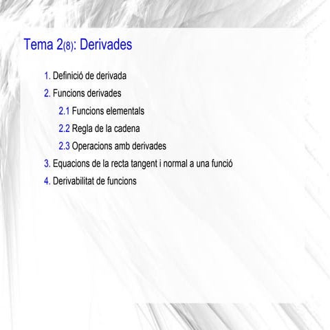 Càlcul de derivades 2n Batxillerat